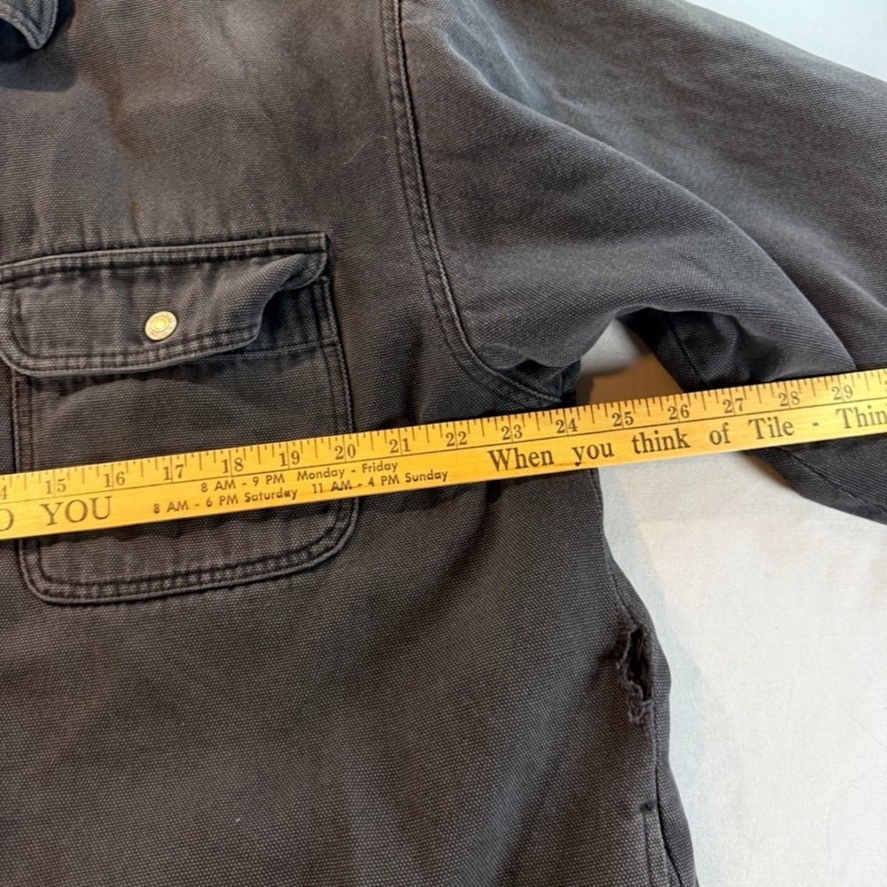 Vintage Anchor Blue Men's Quilted Work Jacket Black Canvas Size L - Picture 10 of 12
